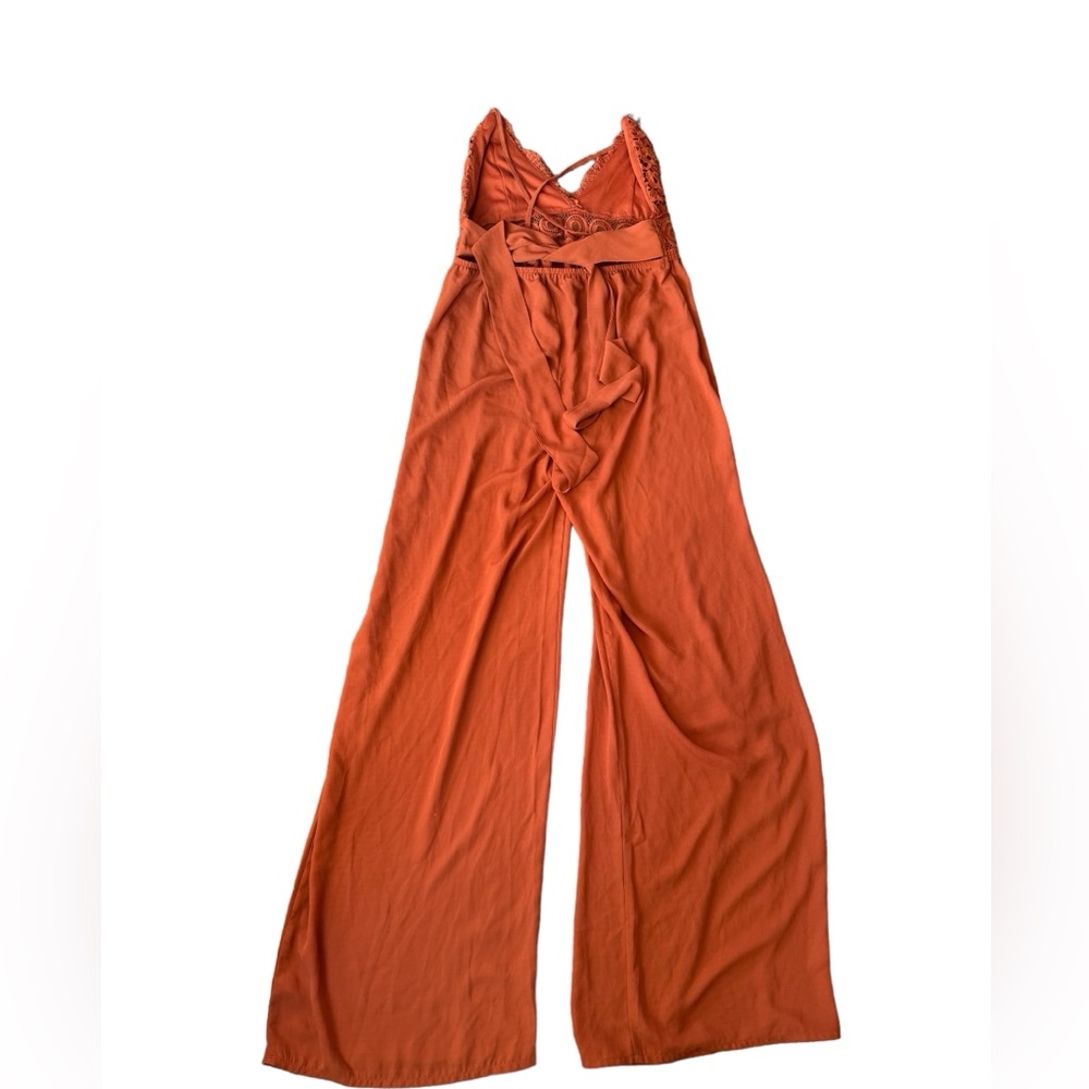 Gorgeous Blashe Orange Wide Leg Open Back Jumpsuit - Picture 3 of 12